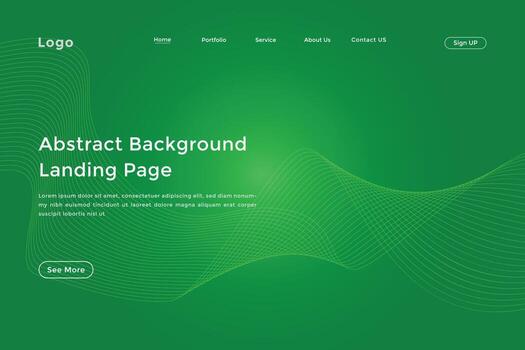 Abstract line wave gradient landing page. Modern colorful wavy line abstract landing page vector