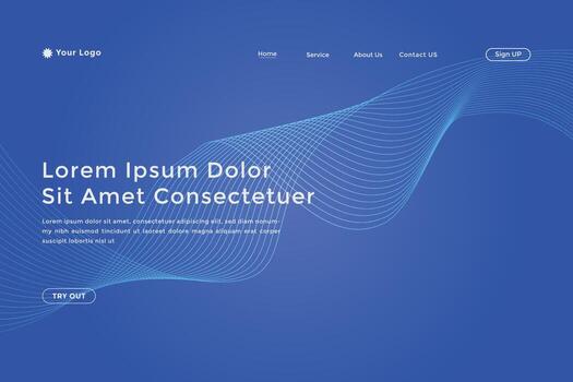 página de inicio de gradiente de onda de línea abstracta. página de inicio abstracta de línea ondulada colorida moderna vector