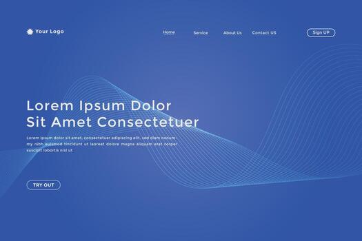 página de inicio de gradiente de onda de línea abstracta. página de inicio abstracta de línea ondulada colorida moderna vector