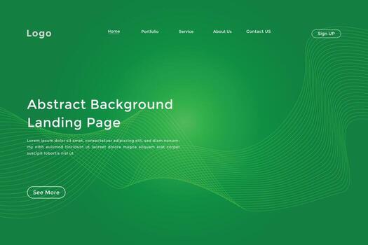 Abstract line wave gradient landing page. Modern colorful wavy line abstract landing page vector