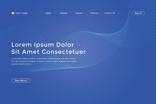 página de inicio de degradado radial de onda de línea abstracta. página de inicio abstracta de línea ondulada colorida moderna vector