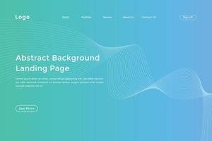 Abstract line wave gradient landing page. Modern colorful wavy line abstract landing page vector