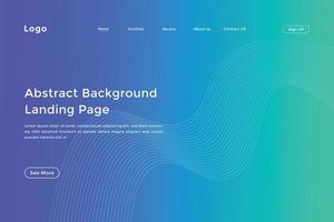 Abstract line wave gradient landing page. Modern colorful wavy line abstract landing page vector