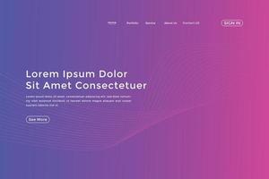 Modern colorful wavy line landing page Design. wave curve abstract landing page vector