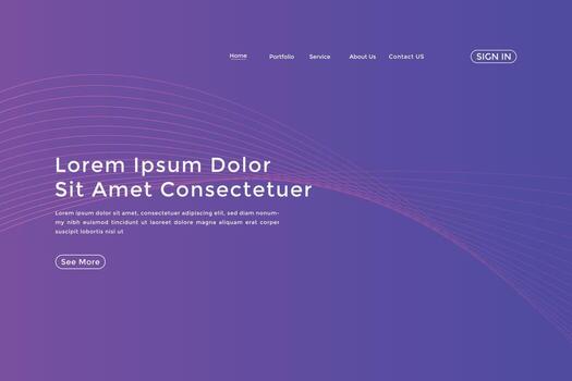 Modern colorful wavy line landing page Design. wave curve abstract landing page vector