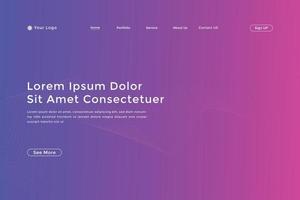 Modern colorful wavy line landing page Design. wave curve abstract landing page vector