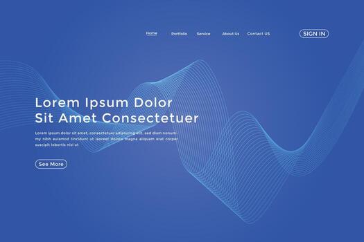 página de inicio de gradiente de onda de línea abstracta. página de inicio abstracta de línea ondulada colorida moderna vector