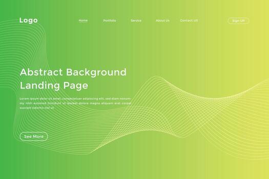 Modern colorful wavy line landing page Design. wave curve abstract landing page vector