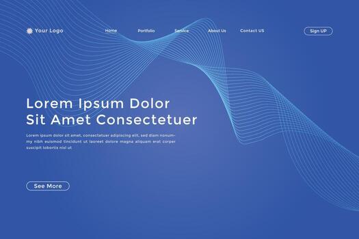 página de inicio de gradiente de onda de línea abstracta. página de inicio abstracta de línea ondulada colorida moderna vector