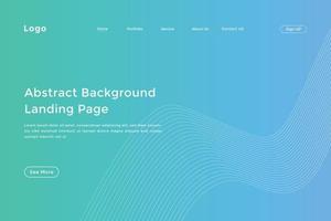 Abstract line wave gradient landing page. Modern colorful wavy line abstract landing page vector