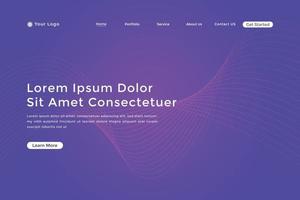 Abstract line wave radial gradient landing page. Modern colorful wavy line abstract landing page vector