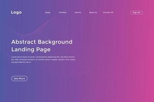 Abstract line wave gradient landing page. Modern colorful wavy line abstract landing page vector