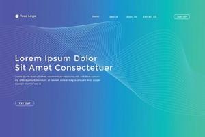 Modern colorful wavy line landing page Design. wave curve abstract landing page vector