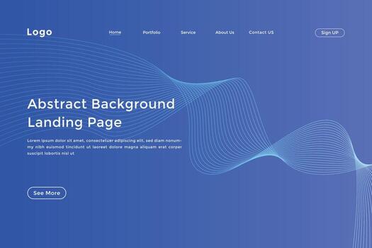 página de inicio de degradado lineal azul de onda de línea abstracta. página de inicio abstracta de línea ondulada colorida moderna vector