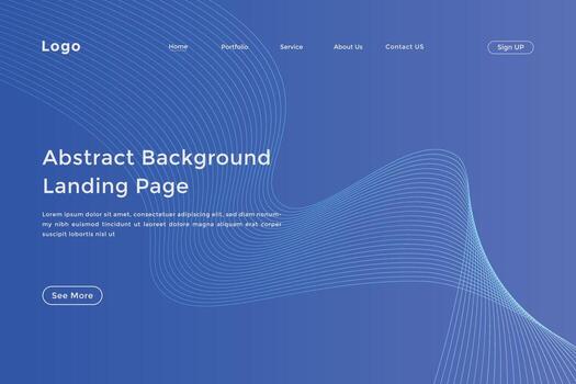 página de inicio de degradado lineal azul de onda de línea abstracta. página de inicio abstracta de línea ondulada colorida moderna vector