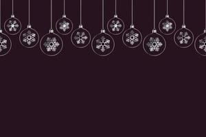 Christmas tree toy with a snowflake inside. Seamless horizontal border. Endless pattern vector