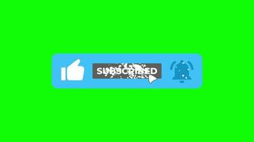 icono secundario para el canal de youtube. Animación del botón de suscripción a la promoción de youtube. botón de suscripción en 4k. Video de animación de suscripción 4k gratis. descargue el icono de suscripción en el fondo verde.