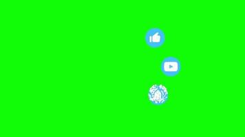 animiere abonnieren wie Benachrichtigungsschaltfläche YouTube-Schaltfläche auf grünem Bildschirm kostenloses Video. youtube handgezeichnete untere drittelanimation auf grünem bildschirm. traditionelle Cartoon-Schaltflächen mit Daumen nach oben auf Chroma. video