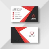 Professional Modern Business Card with Red Details vector