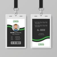 Corporate ID Card Template with Green Details vector