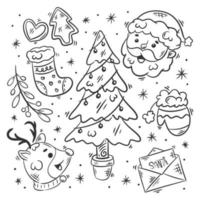 Hand drawn christmas ornament collection vector