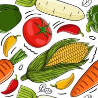 Vegetables Seamless Pattern Vector