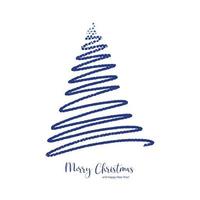 Hand drawn christmas tree on white background vector