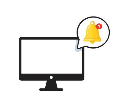 laptop computer with notification bubble chat vector