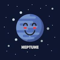 Emoticon sonriente del personaje de Neptuno vector