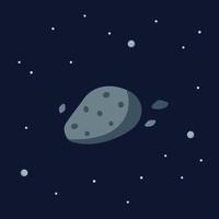 Asteroid on space background vector