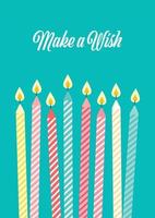 Set of colored birthday candles in flat style vector