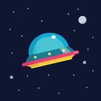 UFO spaceship flat design vector