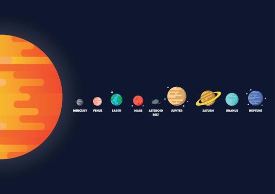 Set of star and planets on galaxy background