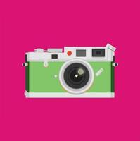 Vintage camera design made on a purple background with specific shapes and graphic lines vector