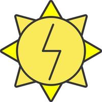 Sun with lightning sign color icon vector