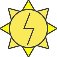 Sun with lightning sign color icon vector