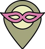 Mardi gras, mask, location color icon vector