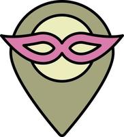 Mardi gras, mask, location color icon vector