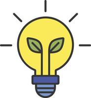 Light bulb with a plant inside color icon vector