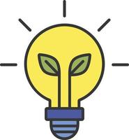 Light bulb with a plant inside color icon vector