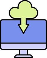cloud, computer color icon vector