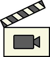 frame movie, clapperboard color icon vector