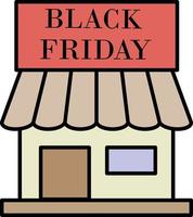 Shop, black friday color icon vector