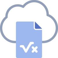 nube, documento, matemáticas, icono de color de formación en línea vector