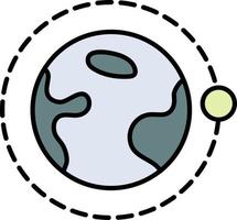 earth, orbit, moon color icon vector