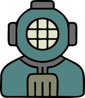 Underwater, suit color icon vector