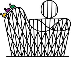 Roller coaster color icon vector