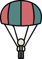 Parachutist color icon vector