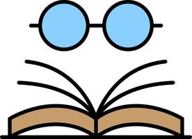 glasses, book icon color icon vector