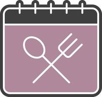 Calendar, restaurant color icon vector